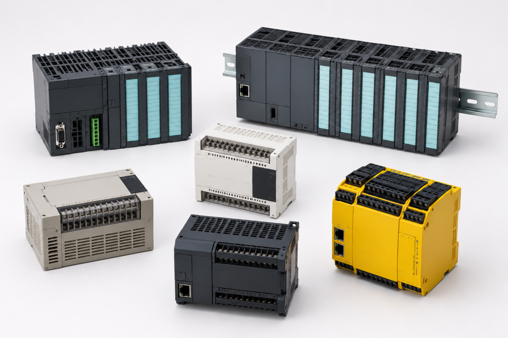 Different types of PLC used in industrial automation and control systems