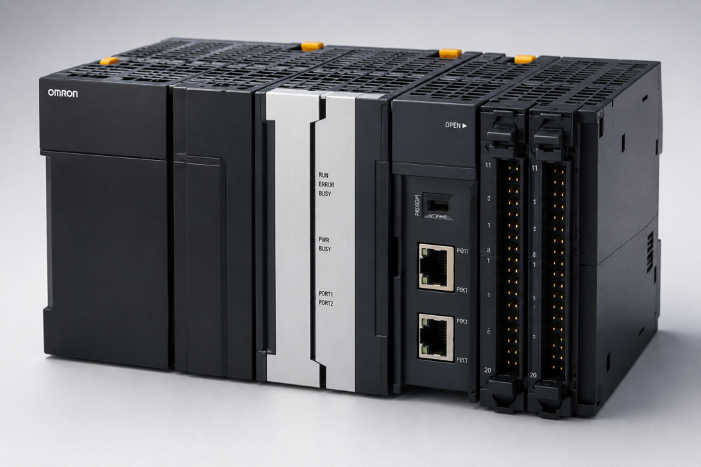 Omron NJ300 PLC industrial automation controller used for machine control