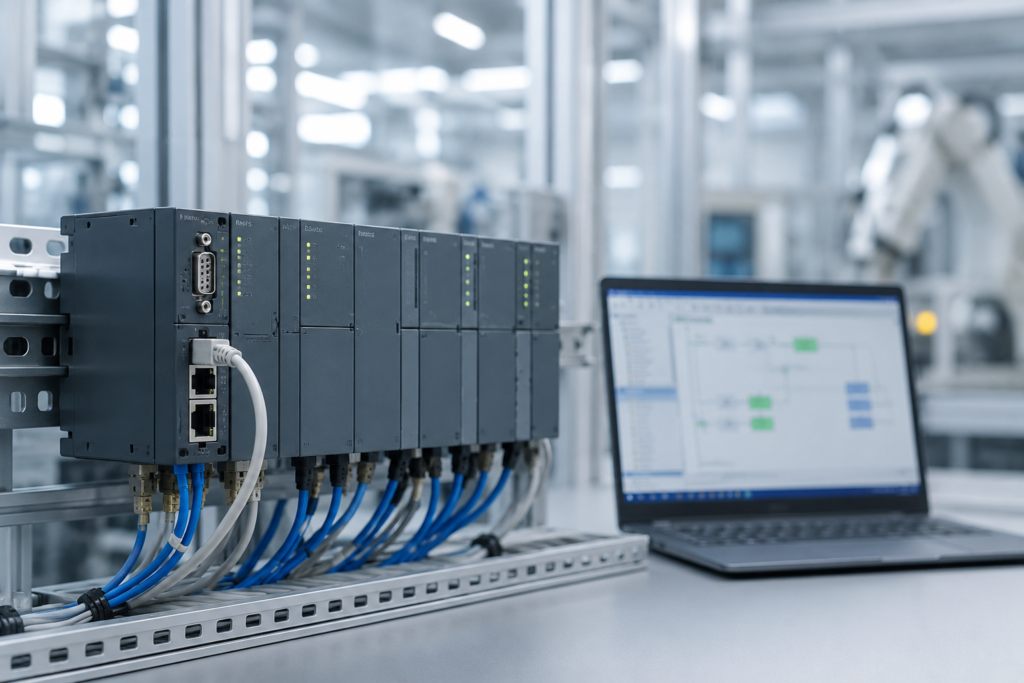 IEC 61131-3 PLC programming languages in an industrial automation system