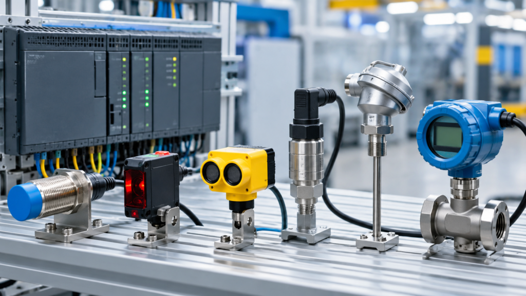 PLC sensors used in industrial automation system