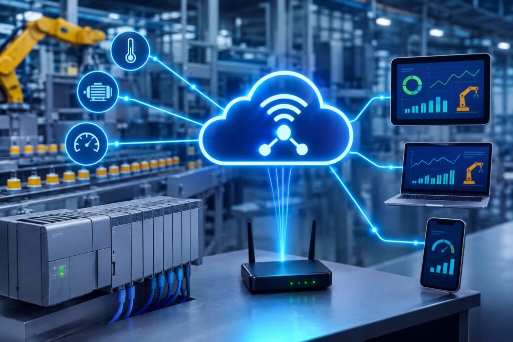 MQTT in Industrial IoT connecting PLCs sensors edge gateway and cloud