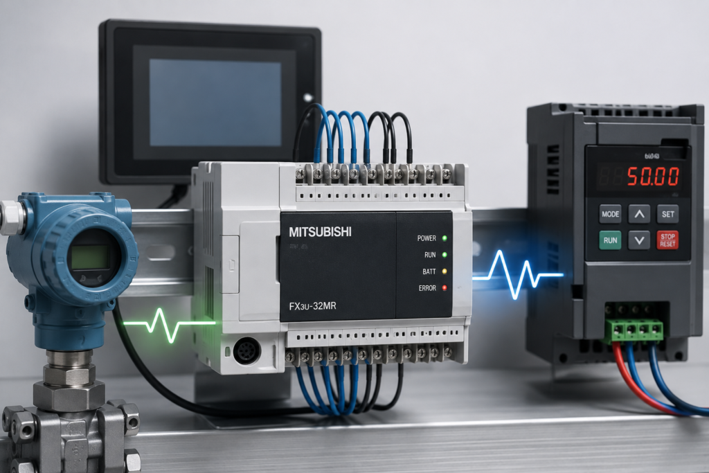 Mitsubishi FX PLC Modbus RTU master and slave communication