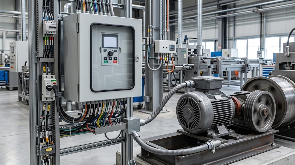 VFD speed control for industrial motor
