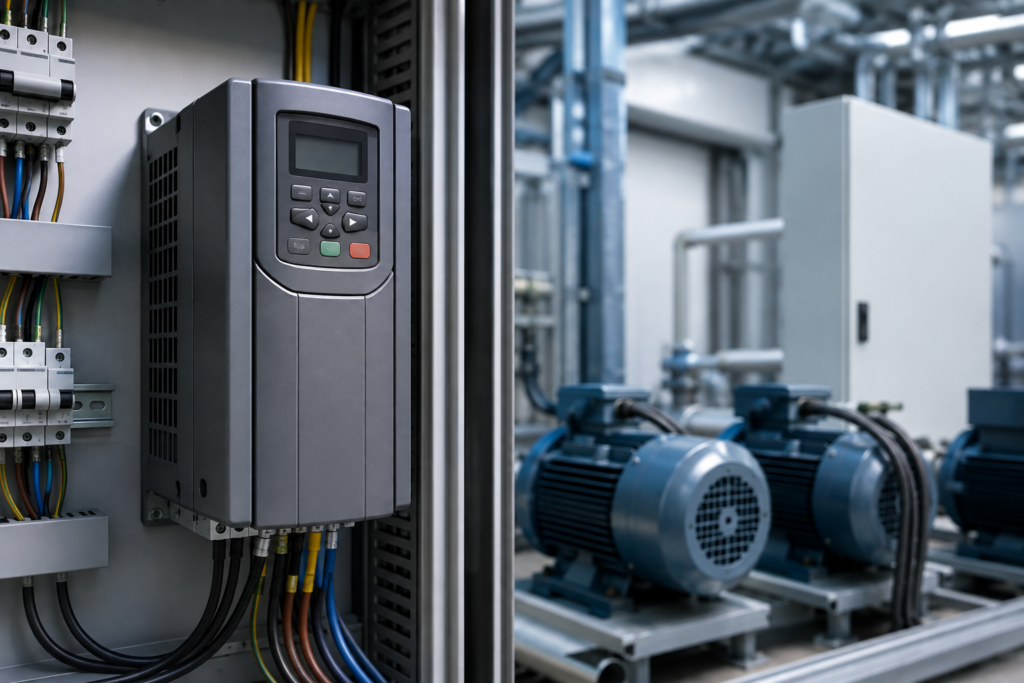 VFD harmonics in an industrial variable frequency drive control panel