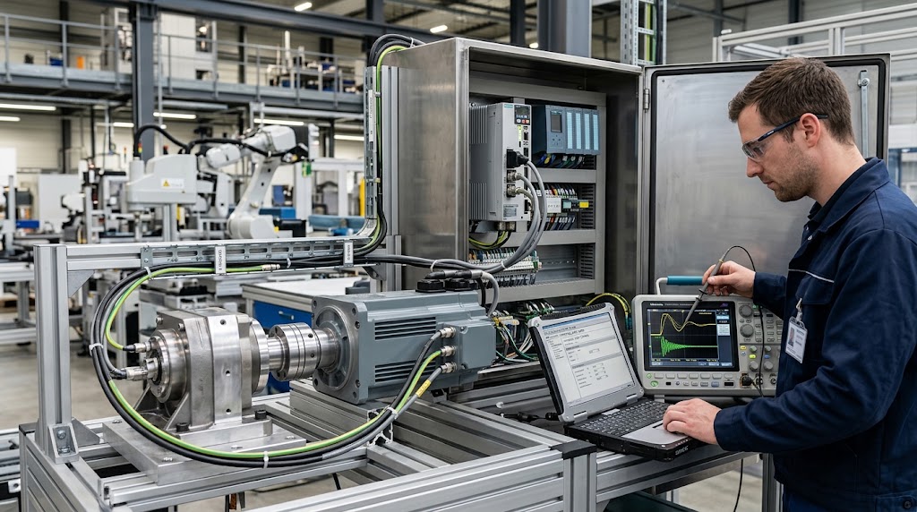 Servo motor tuning for gain adjustment and vibration control