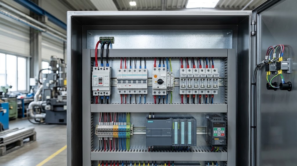 Control panel circuit protection with MCB, MPCB, and fuses