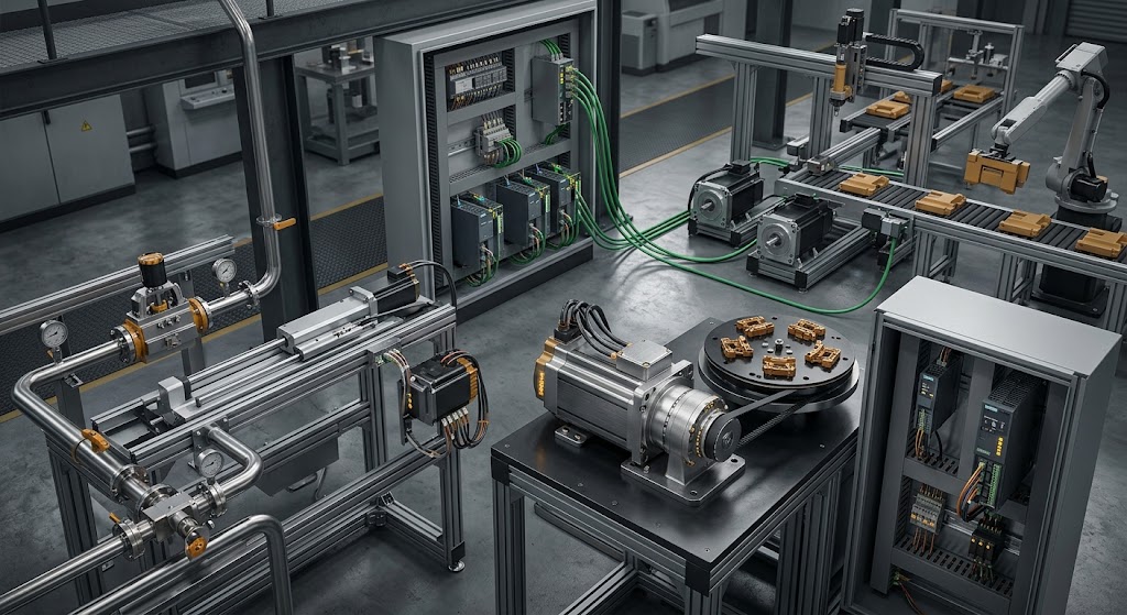 Servo Motor Control Methods Using Pulse, Analog Signals and PROFINET